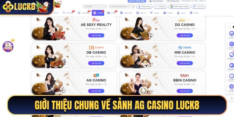 Giới thiệu chung về sảnh AG Casino Luck8